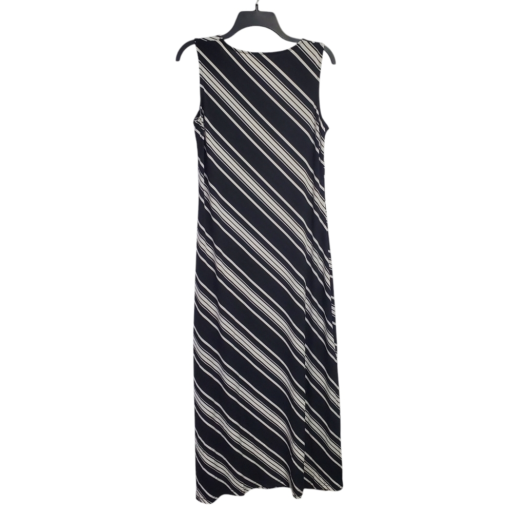 Nina Leonard Women's Striped Black and White Sleeveless Dress Size 2XP - Picture 6 of 6